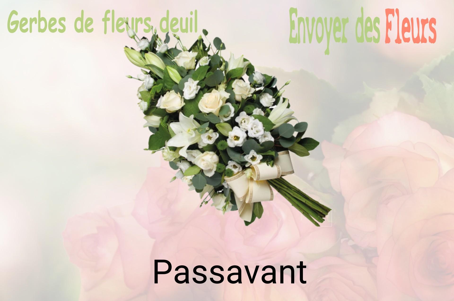 Gerbe de fleurs de deuil livrée à Passavant
